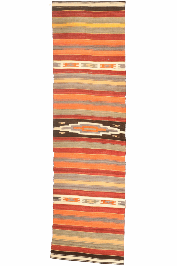 Semi-antique Acipayam kilim from Turkey. 247x60 cms - Image 8