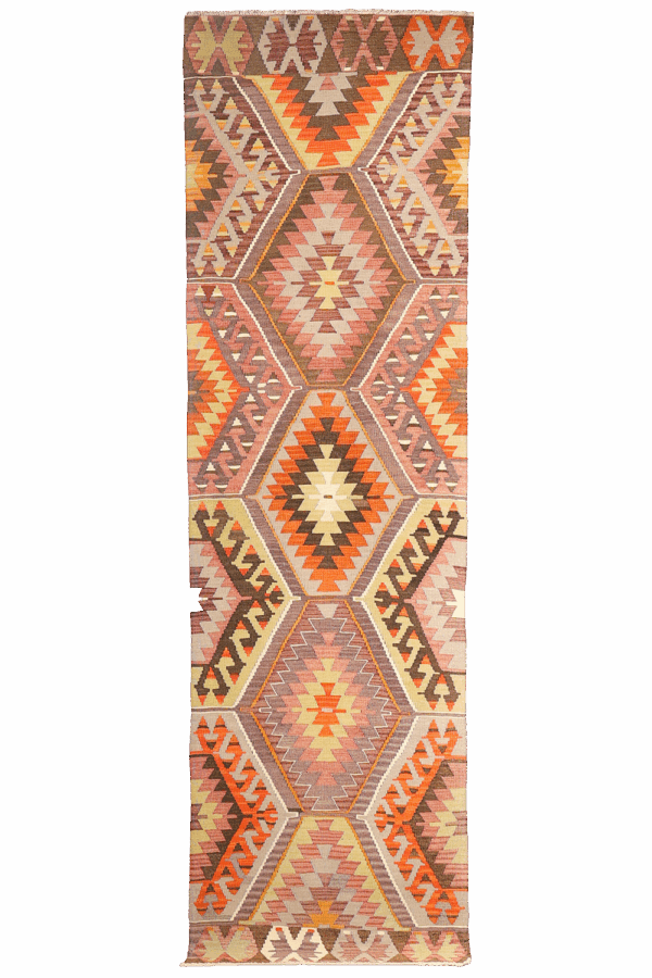 Kilim semi antiguo de Salihi, Turquía. 296x85 cms - Imagen 9