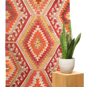 Semi-antique Salihli kilim runner from Turkey. 292x85 cms