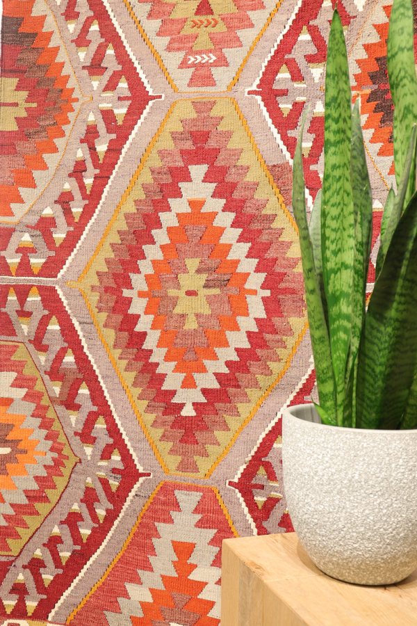 Kilim semi-antiguo de Salihli, Turquía. 292x85 cms - Imagen 3