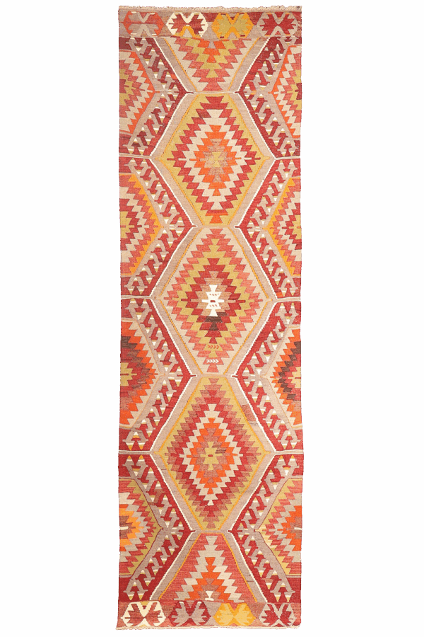 Kilim semi-antiguo de Salihli, Turquía. 292x85 cms - Imagen 10