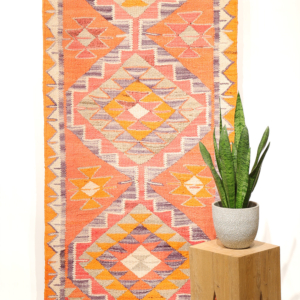 Kilim vintage de pasillo Herki Kurdo, Irak. 300x87 cms