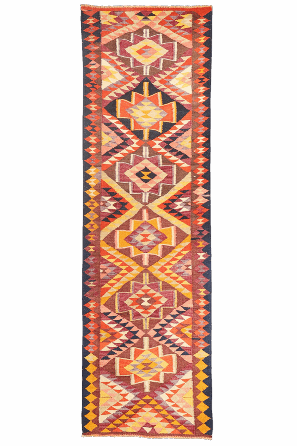 Vintage Herki Kurdish runner from Iraq. 270x88 cms - Image 9