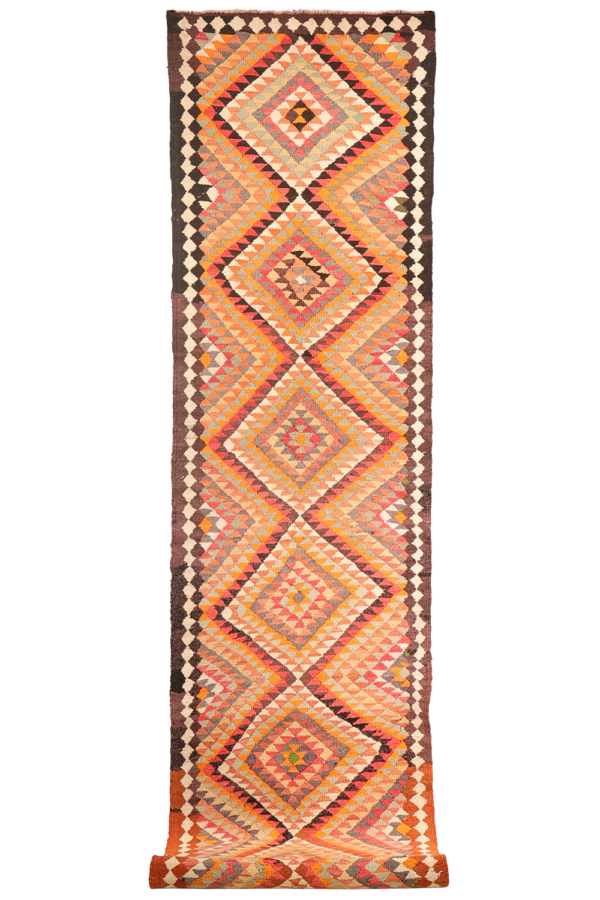 Kilim vintage de pasillo Herki kurdo de Iraq. 340x95 cms - Imagen 2