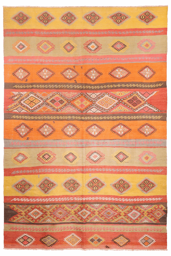 Semi-antique Corum kilim from Turkey. 230x155 cms - Image 11