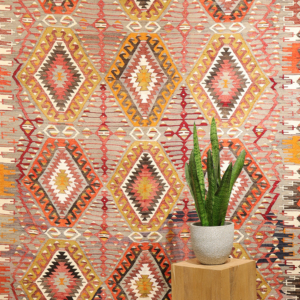 Kilim vintage de Denizli, Turquía. 300x182 cms