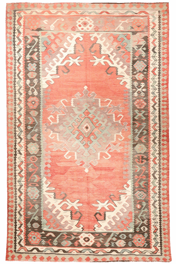 Kilim semi-antiguo de Usak, Turquía. 280x181 cms - Imagen 9