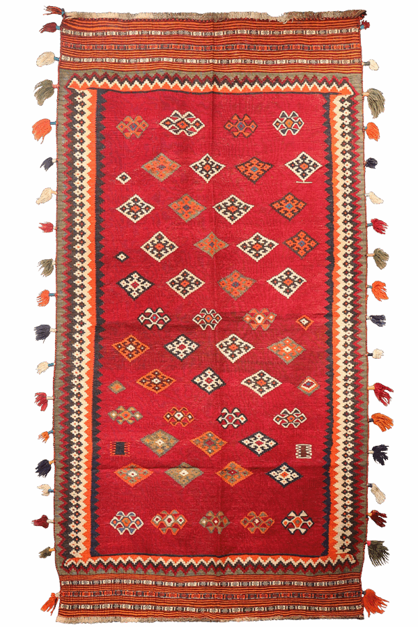 Kilim semi-antiguo Qashqai, Irán. 282x152 cms - Imagen 8