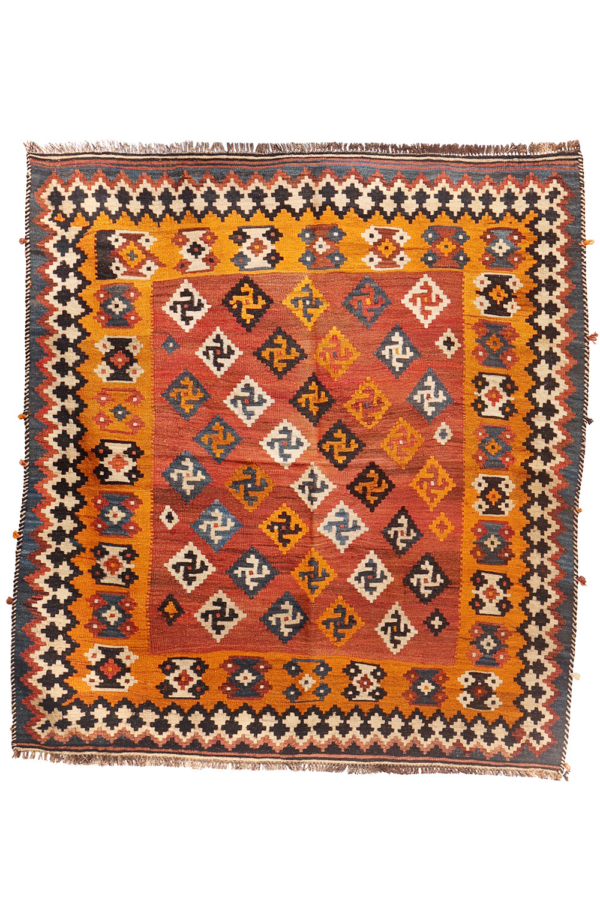 Semi-antique Qashqai kilim from Iran. 170x156 cms - Image 2