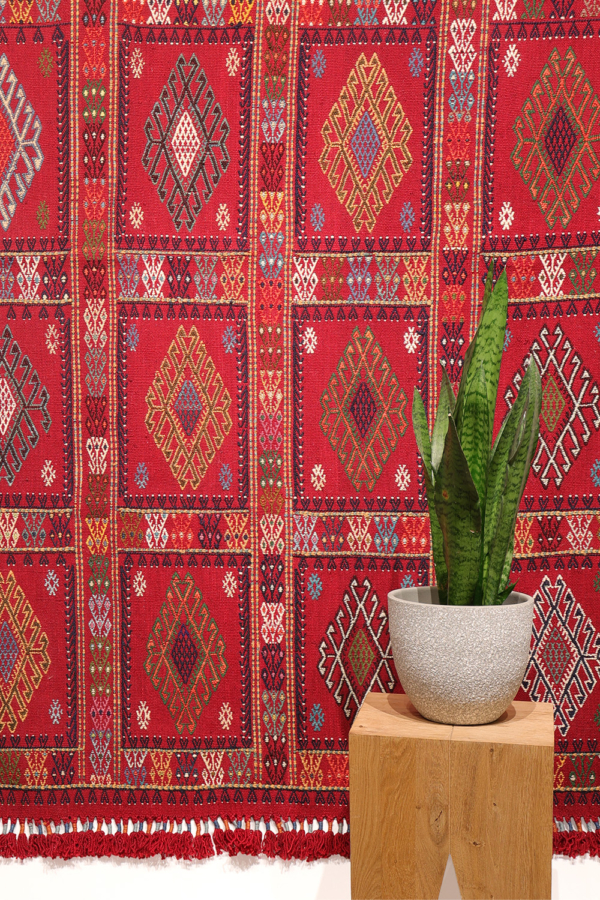 Kilim vintage de Obruk, Turquía. 192x138 cms