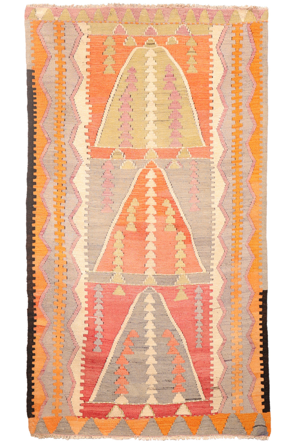 Semi-antique Afyon kilim from Turkey. 180x104 cms - Image 2