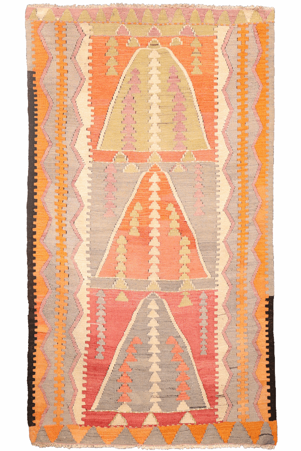 Semi-antique Afyon kilim from Turkey. 180x104 cms - Image 9