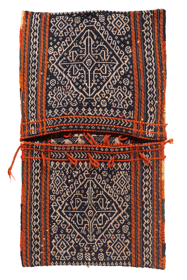Semi-antique Qashqai saddlebag or khorjin from Iran. 89x51
