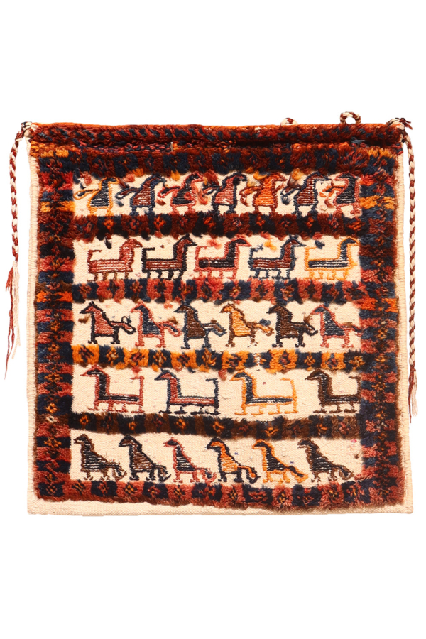 Bolso o chanteh antiguo Qashqai, Irán. 120x59 cms