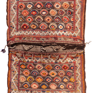 Alforja o khorjin semi antiguo Qashqai, Irán. 122x87 cms