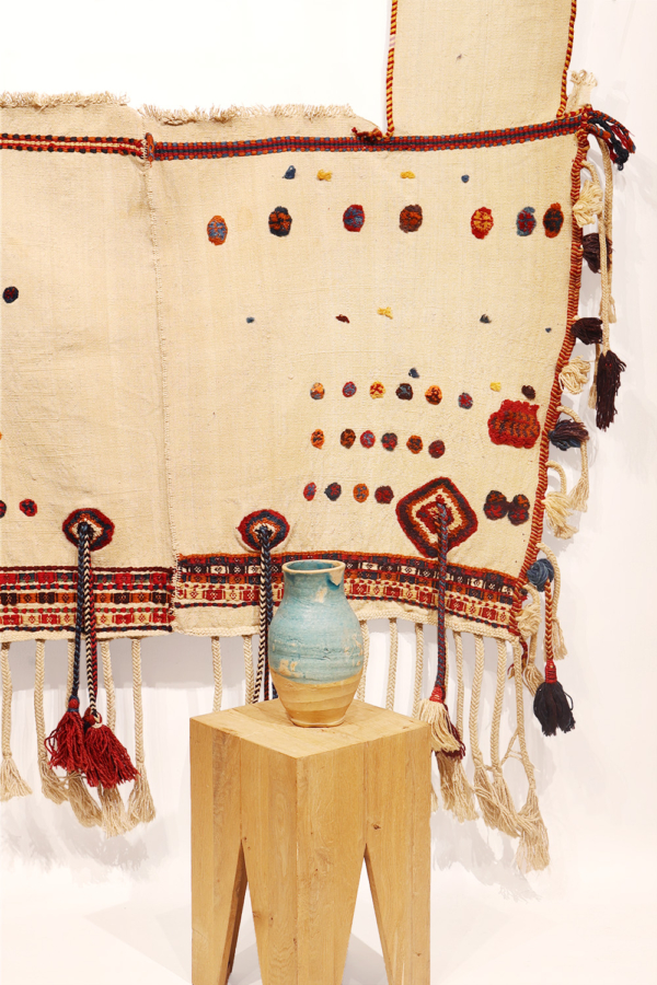 Manta para caballo o jol Qashqai antigua, Irán. 145x145 cms