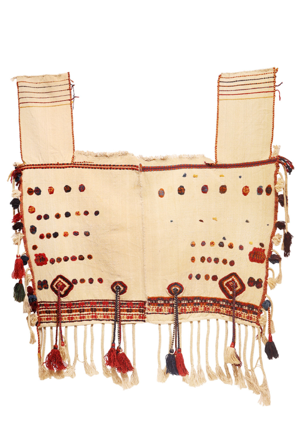 Manta para caballo o jol Qashqai antigua, Irán. 145x145 cms - Imagen 2