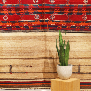 Vintage Qashqai kilim from Iran. 156x138 cms