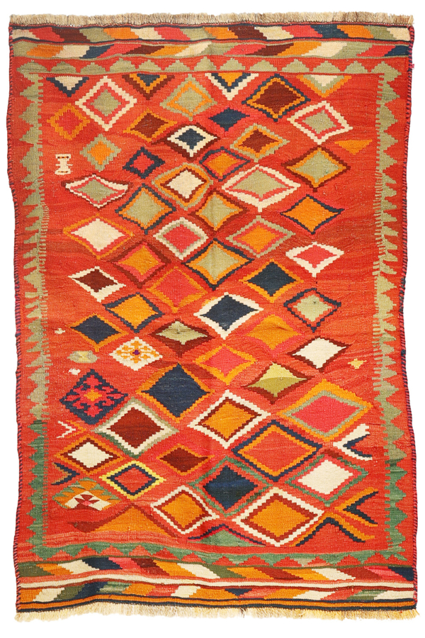 Vintage Qashqai kilim from Iran. 186x127 cms - Image 3