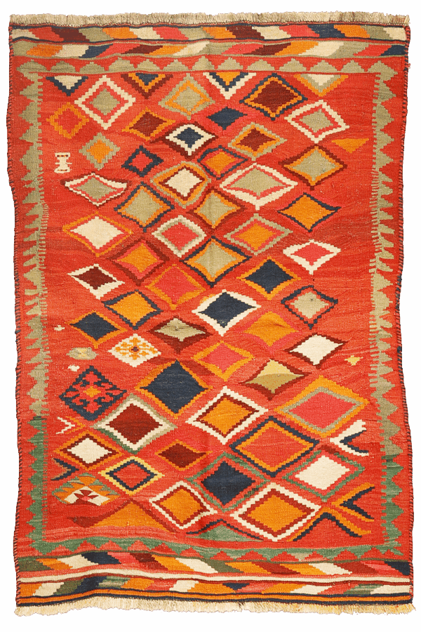Vintage Qashqai kilim from Iran. 186x127 cms - Image 9