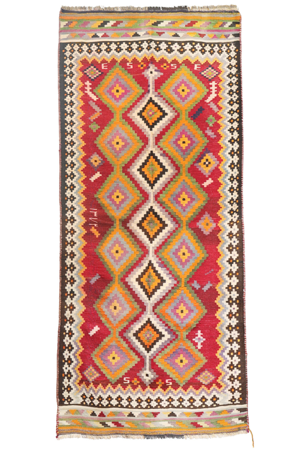 Vintage dated Qashqai kilim from Iran. 271x126 cms - Image 2