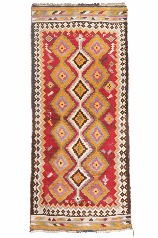 Vintage dated Qashqai kilim from Iran. 271x126 cms - Image 11