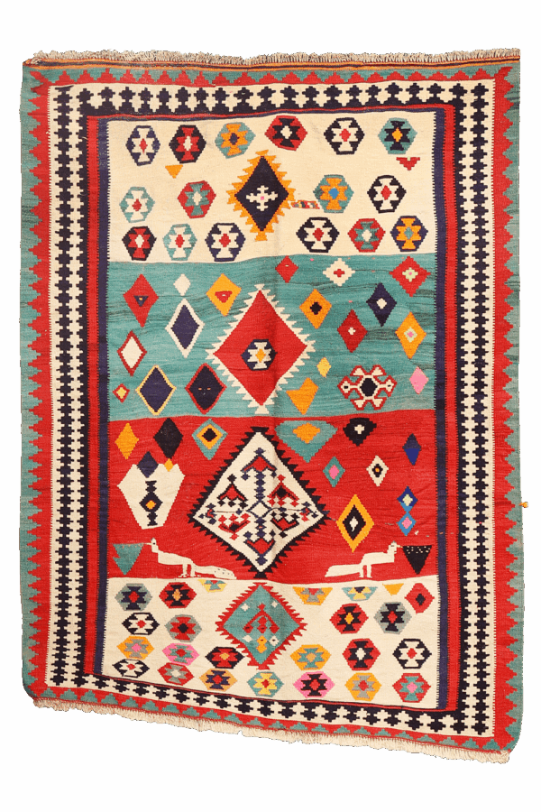 Kilim vintage Qashqai, Irán. 188-178x138 cms - Imagen 8