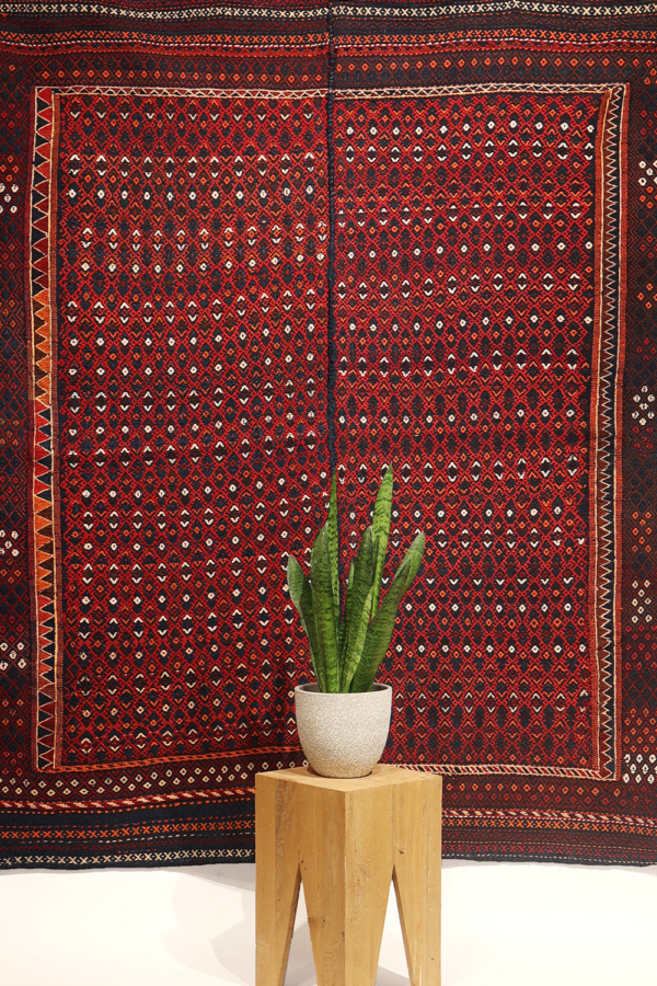 Kilim shiraki antiguo árabe, Irán. 197x162 cms