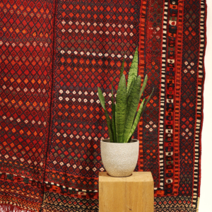 Semi-antique Arab Shiraki kilim from Iran. 184x179 cms
