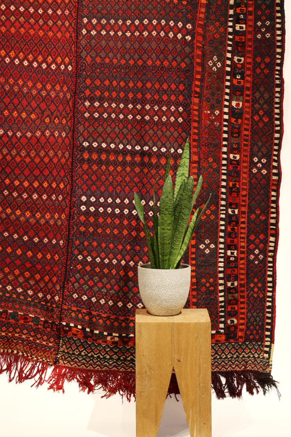 Semi-antique Arab Shiraki kilim from Iran. 184x179 cms