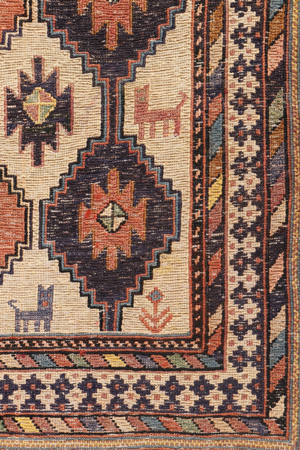 Vintage Arabic soumak kilim from Iran. 192x121 cms - Image 5