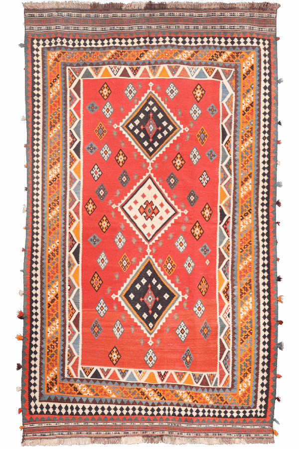 Kilim Qashqai antiguo, Irán. 277x170 cms - Imagen 11