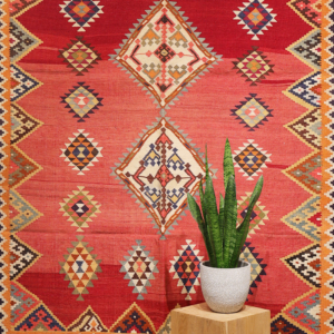 Kilim Qashqai semi antiguo, Irán. 267x159 cms