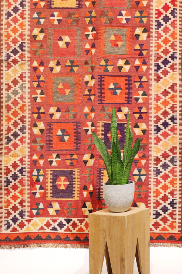 Kilim vintage Qashqai, Irán. 265x145 cms