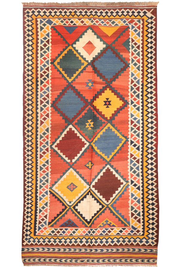 Antique Qashqai kilim from Iran. 276x148 cms - Image 2