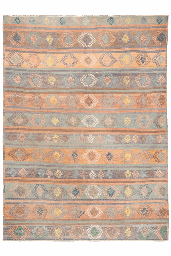 Vintage Selendi kilim from Turkey. 260x190 cms - Image 10