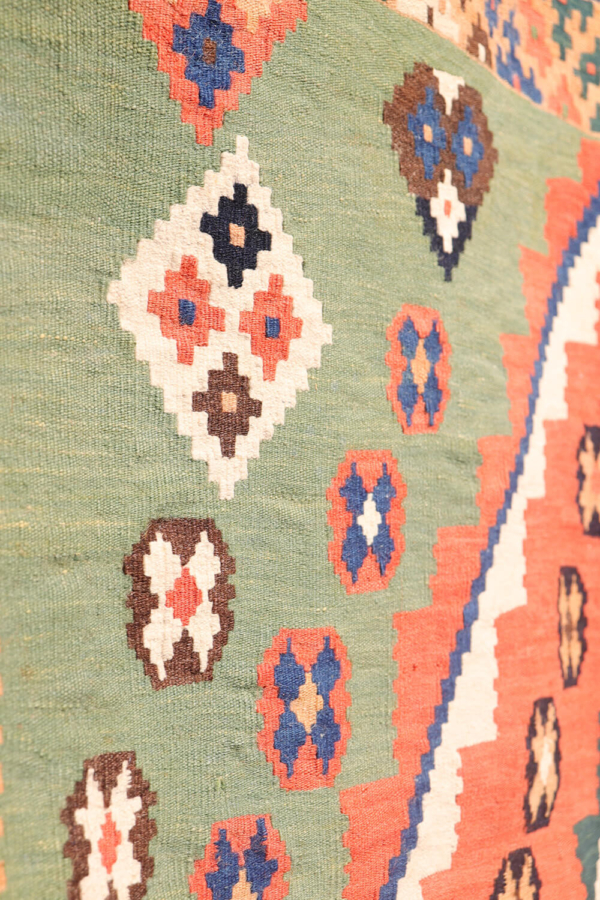 Kilim Qashqai antiguo, Irán. 248x156 cms - Imagen 9