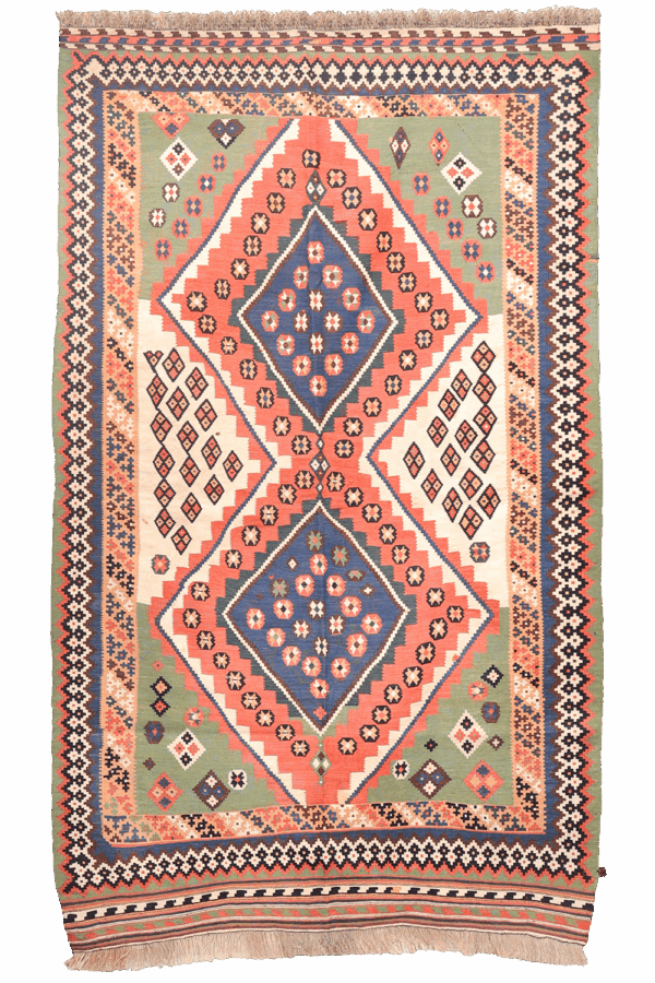 Kilim Qashqai antiguo, Irán. 248x156 cms - Imagen 11