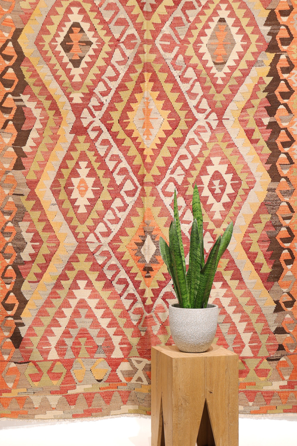 Semi-antique Antalya kilim from Turkey, 250x158 cms