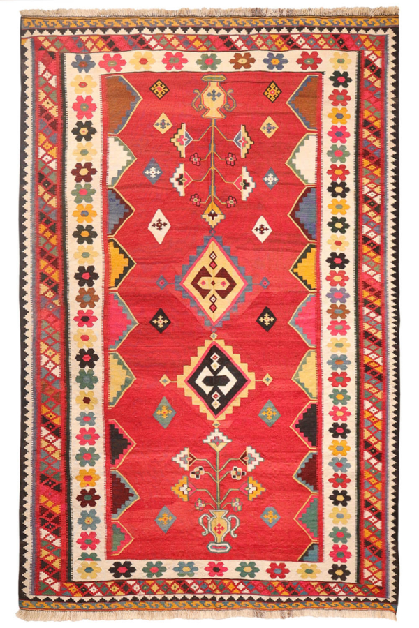 Vintage Qashqai kilim from Iran. 242x167 cms - Image 2
