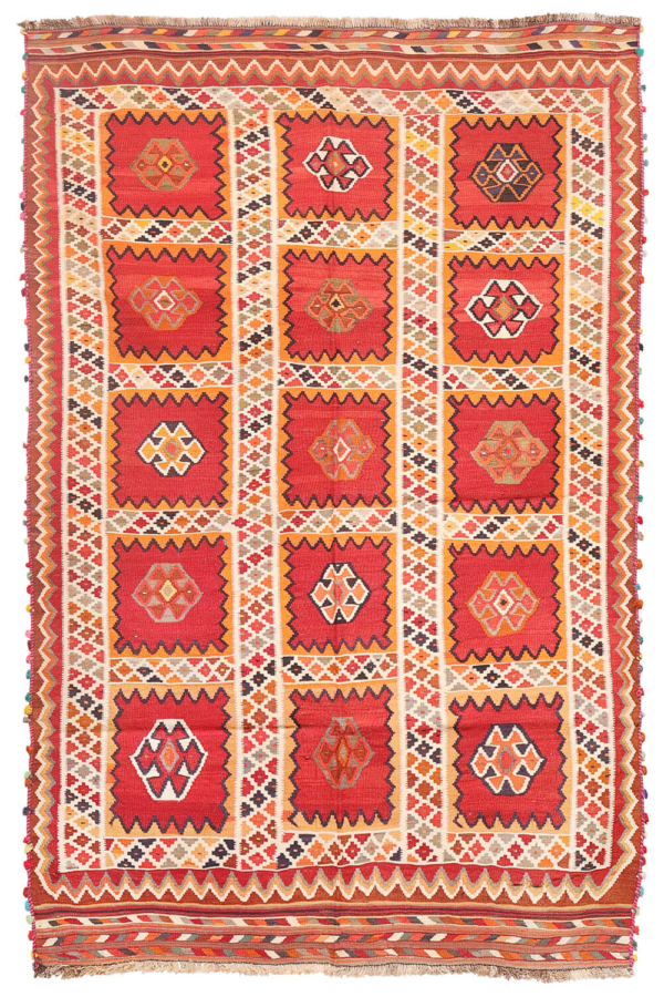 Vintage Qashqai kilim from Iran. 242x161 cms - Image 2