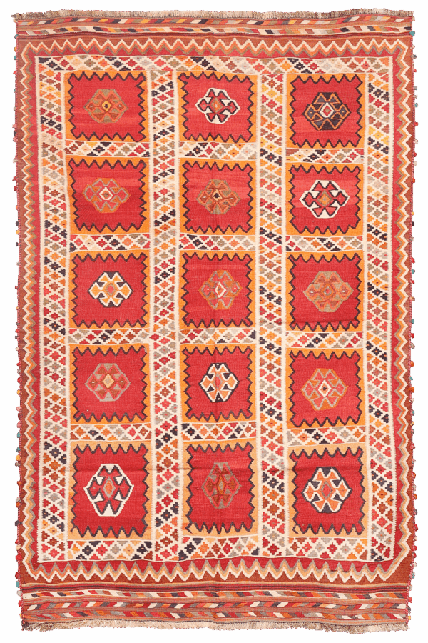 Vintage Qashqai kilim from Iran. 242x161 cms - Image 11