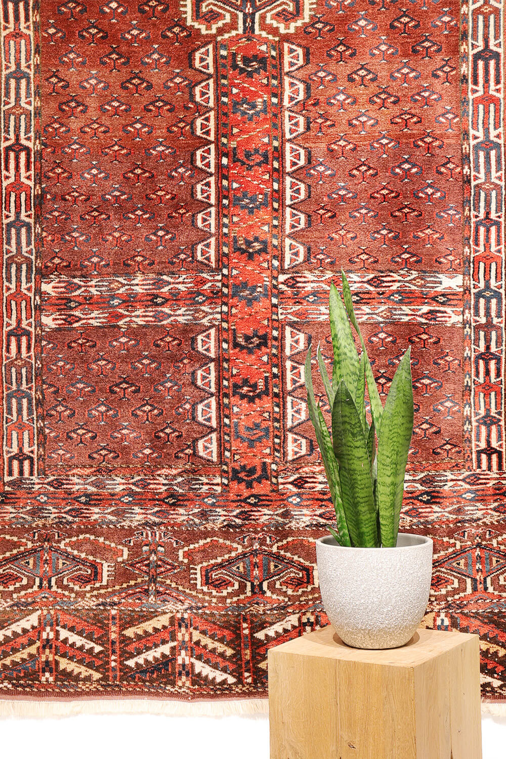 Antique Yomut Turkman Ensi rug, Turkmenistan. 165x149 cms