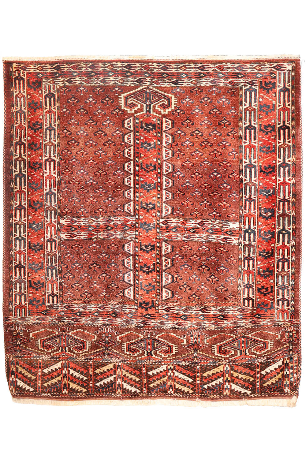 Antique Yomut Turkman Ensi rug, Turkmenistan. 165x149 cms - Image 2