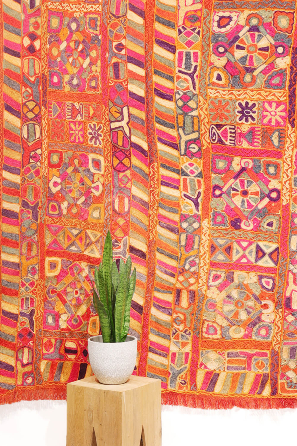 Kilim vintage de los árabes de las Marismas, Irak. 247x158 cms