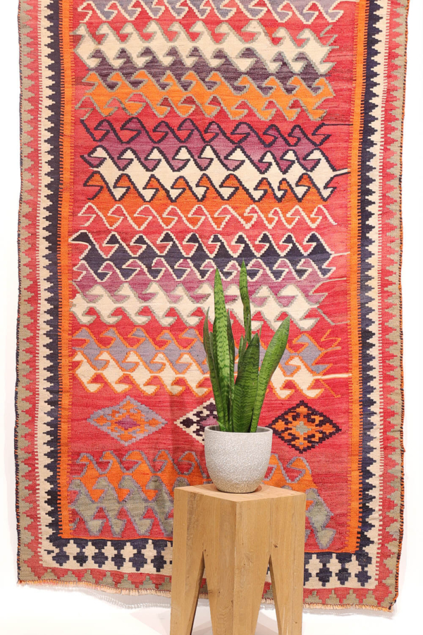 Kilim vintage Qashqai, Irán. 253x121 cms
