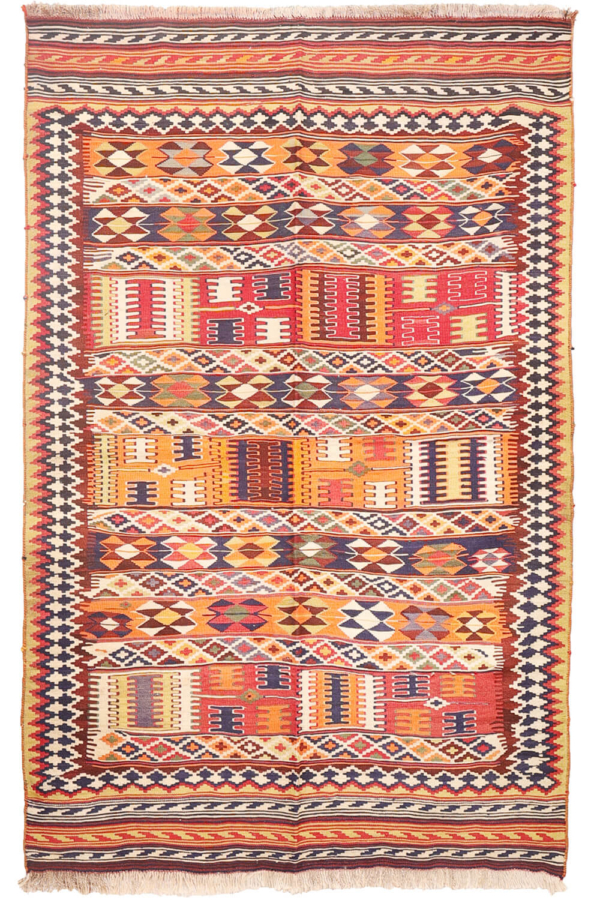Semi-antique Qashqai kilim from Iran. 247x161 cms - Image 2