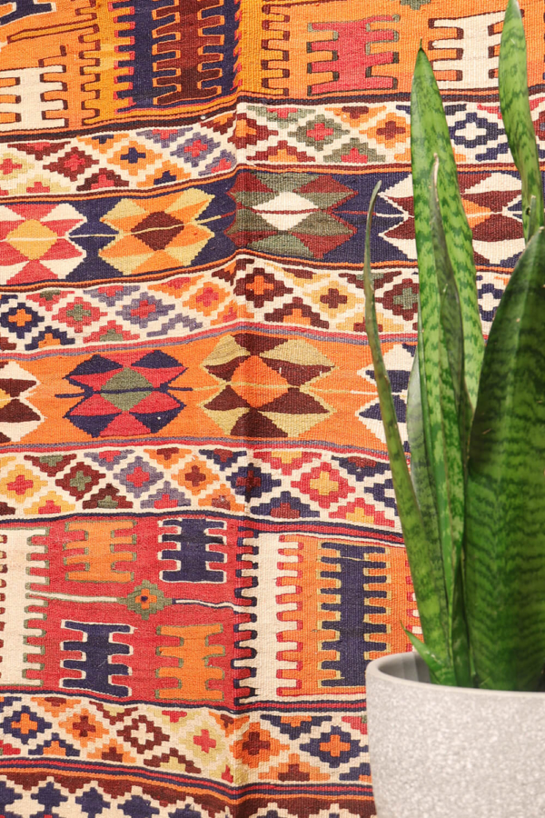 Semi-antique Qashqai kilim from Iran. 247x161 cms - Image 3