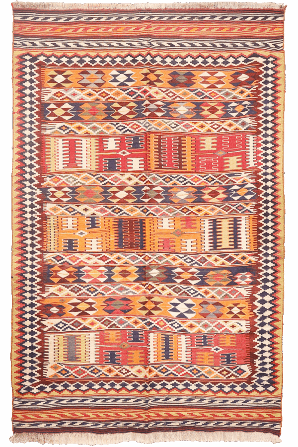 Semi-antique Qashqai kilim from Iran. 247x161 cms - Image 11