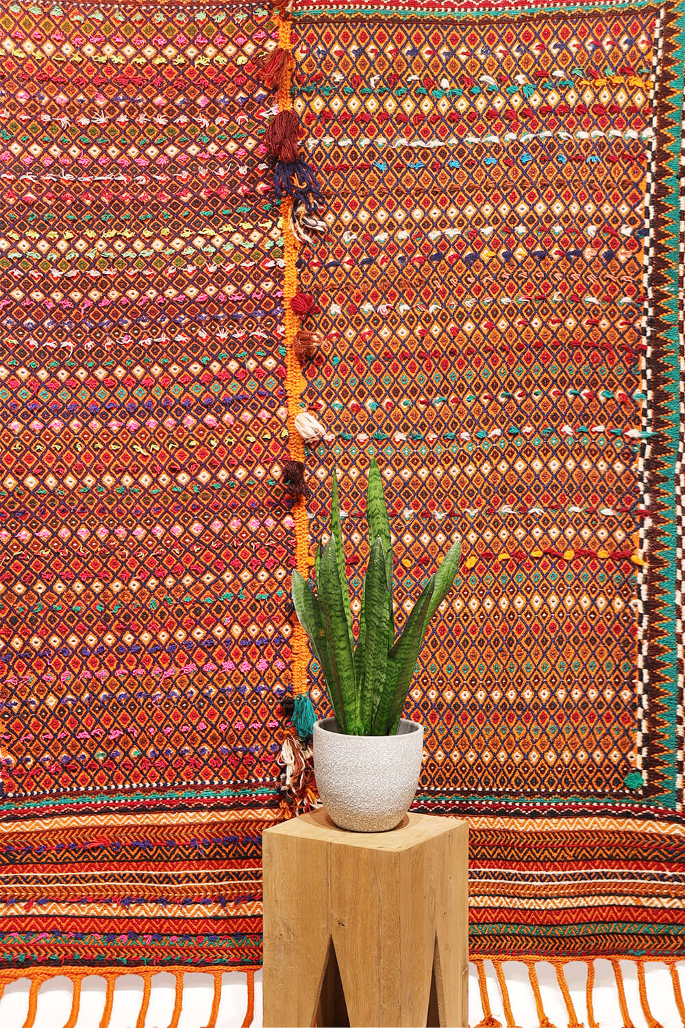 Kilim shiraki vintage árabe, 222x160 cms